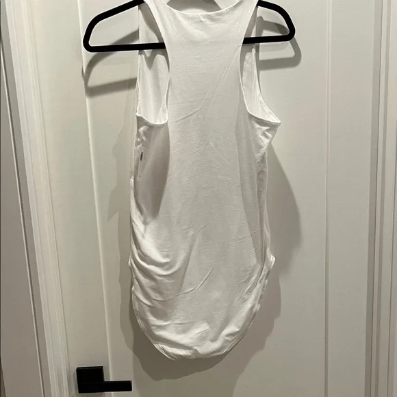 Old Navy Classic White Racerback Bodysuit. Snap Closure. - Picture 3 of 3